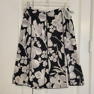 Carlisle black print silk skirt, size 8